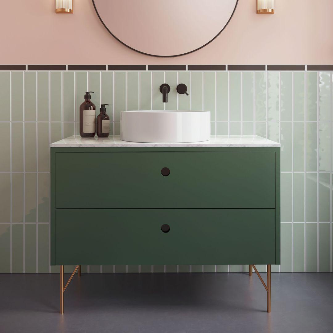 Grüne Badkommode