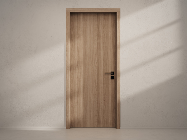 Door with material