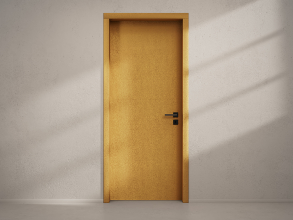 Door with material