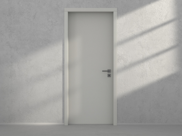 Door with material