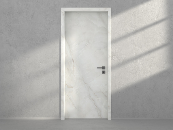 Door with material