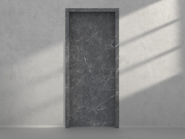 Door with material