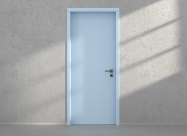 Door with material