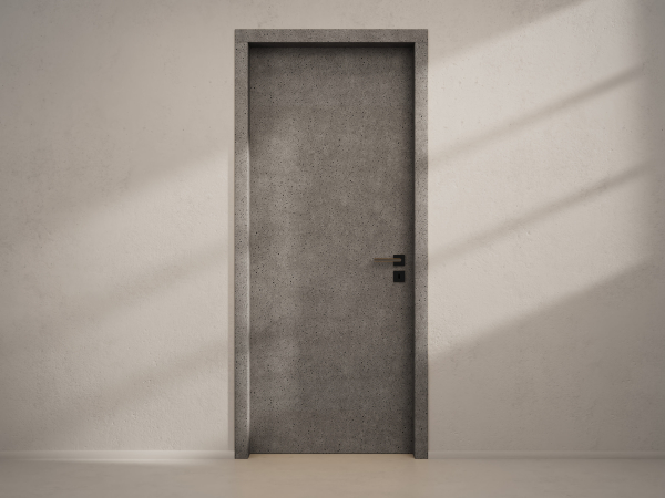 Door with material