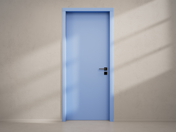 Door with material