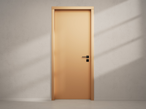 Door with material