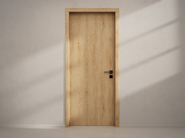 Door with material