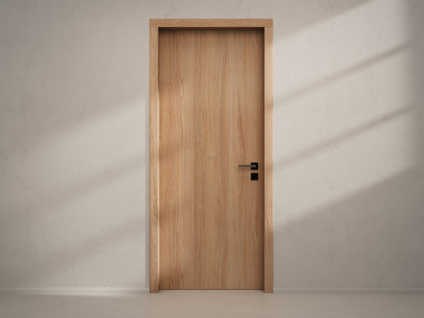 Door with material