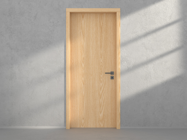 Door with material