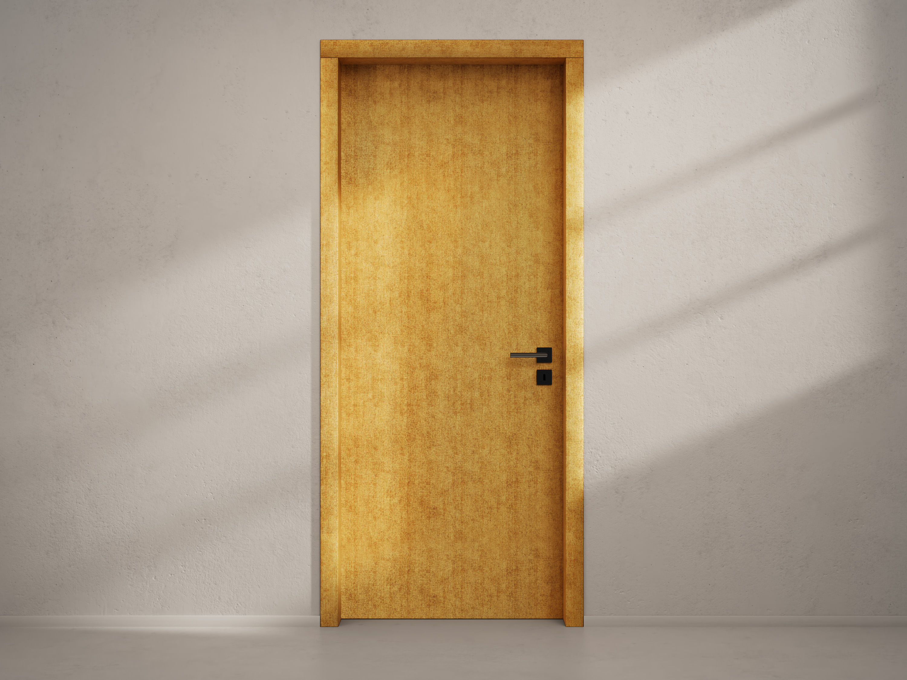 Door with material