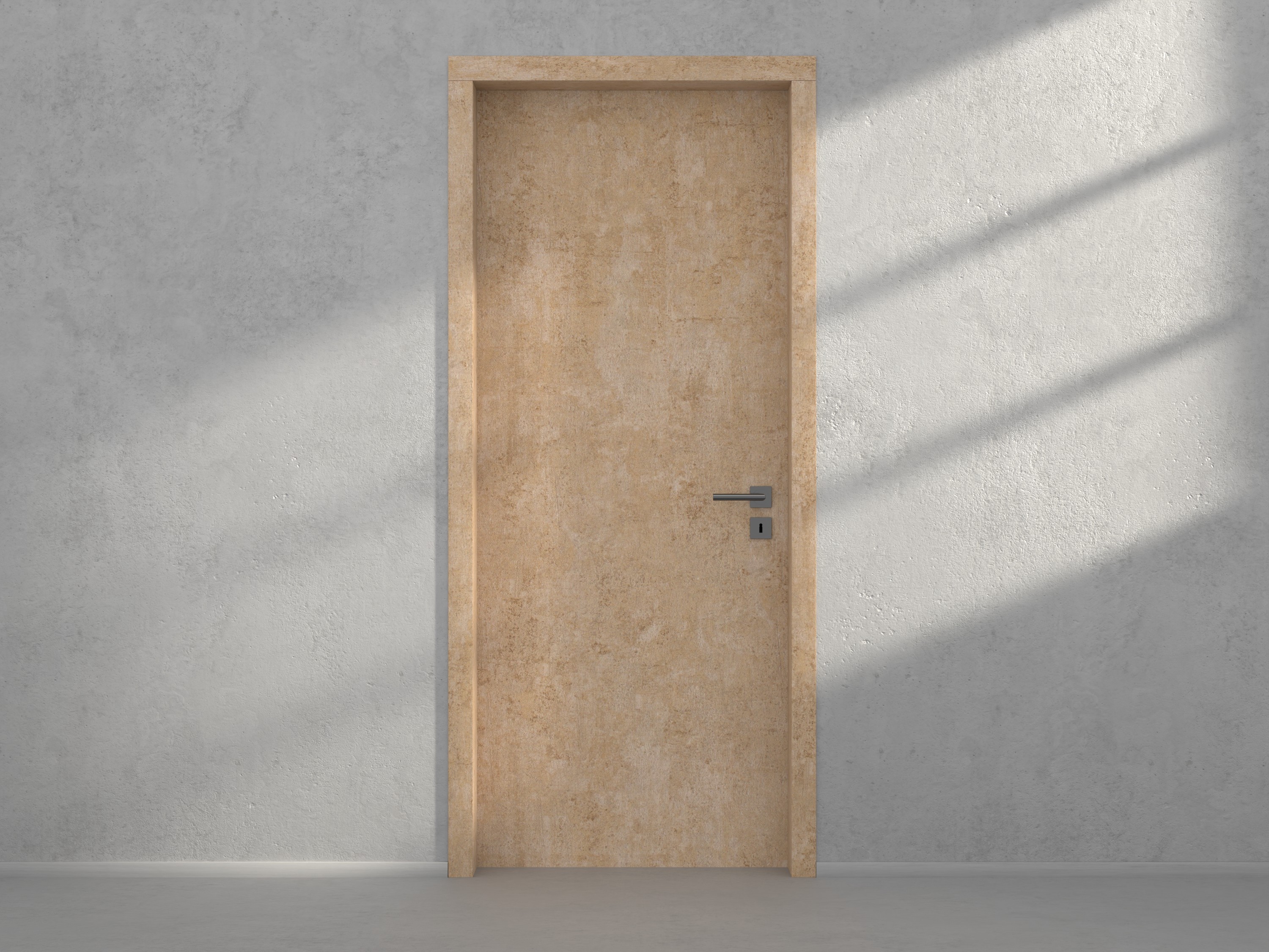 Door with material