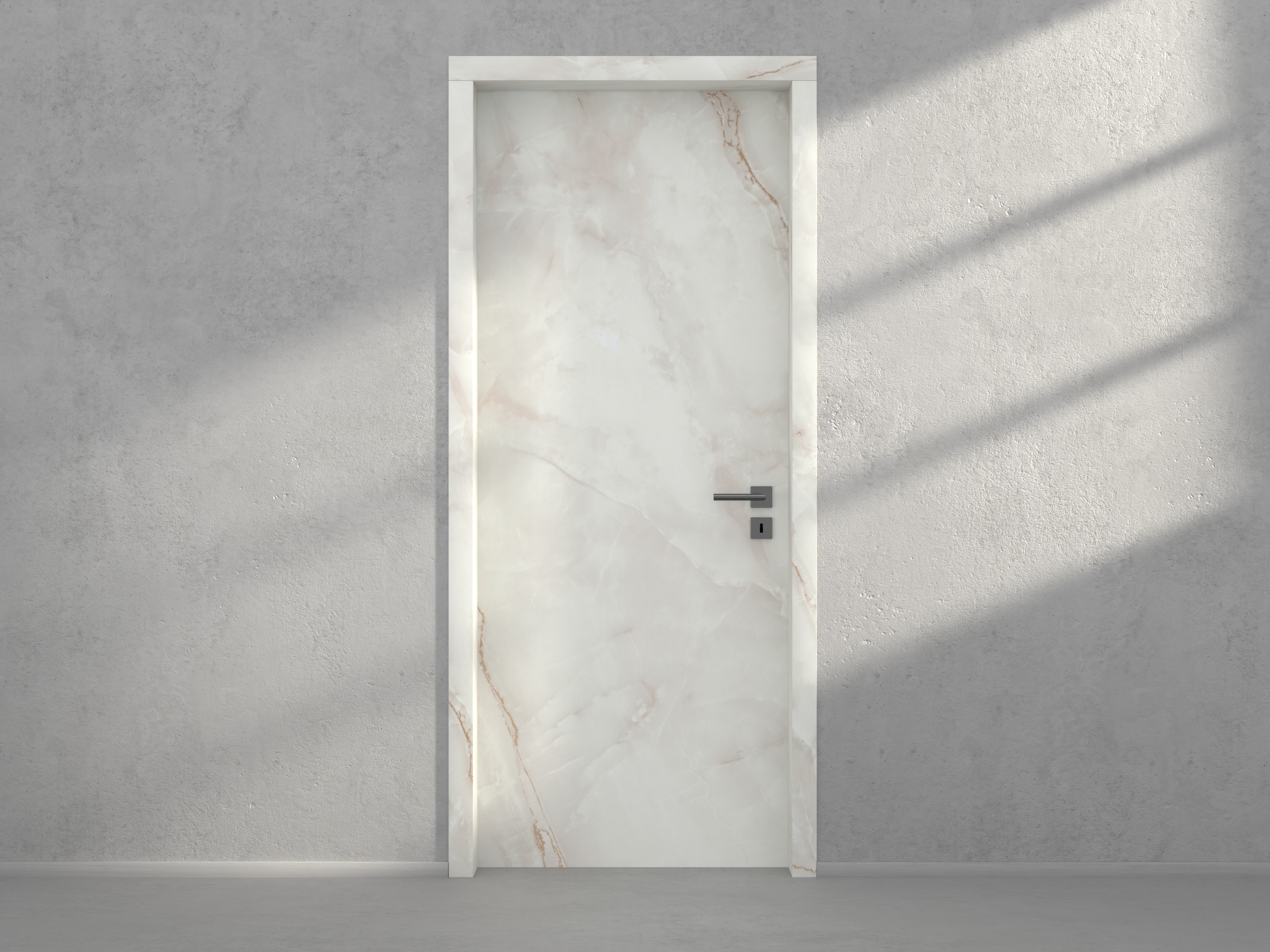 Door with material