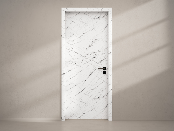 Door with material