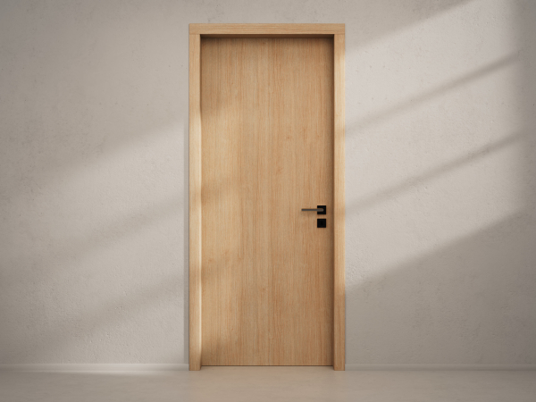 Door with material