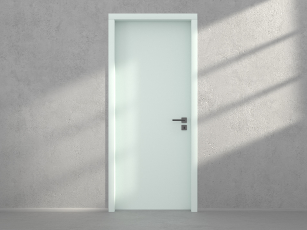 Door with material