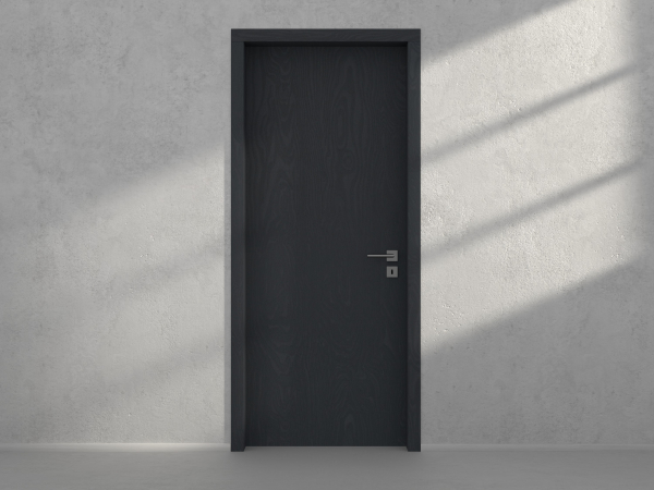 Door with material