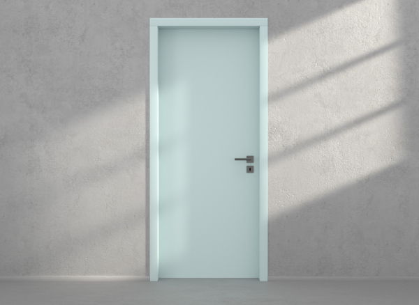 Door with material