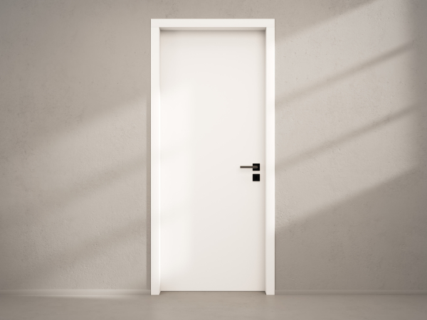 Door with material