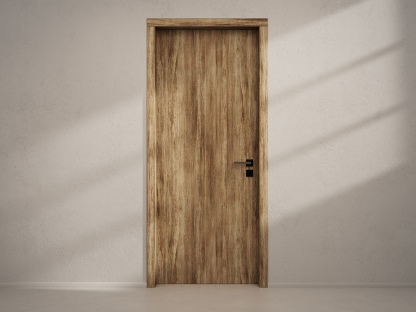 Door with material